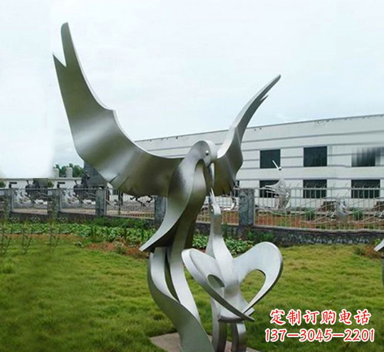 贵阳“喂食”不锈钢动物鸟类景观雕塑，公园校园中国文化传承雕塑