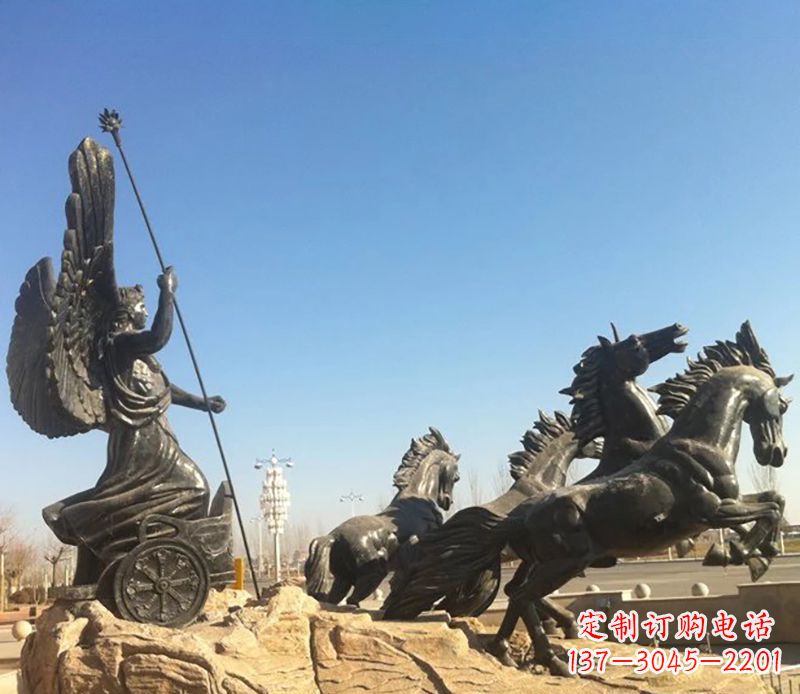 贵阳阿波罗战车小区景观铜雕 (3)