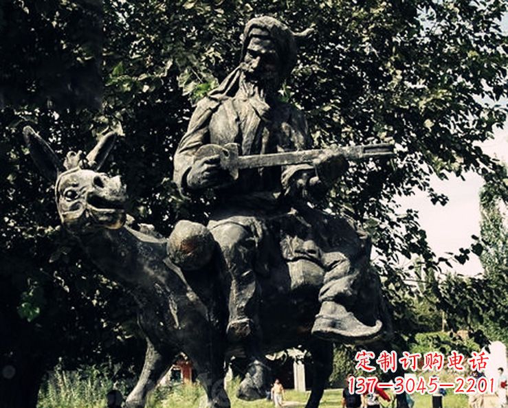 贵阳阿凡提和小毛驴公园景观铜雕