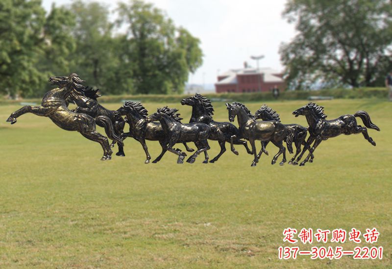 贵阳八骏图八匹马群铜雕