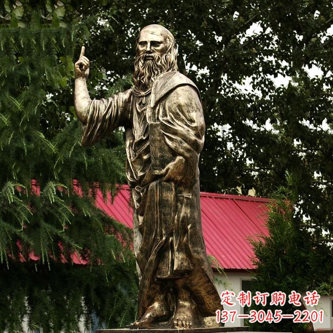 贵阳柏拉图玻璃钢仿铜雕像-古希腊哲学家雕塑