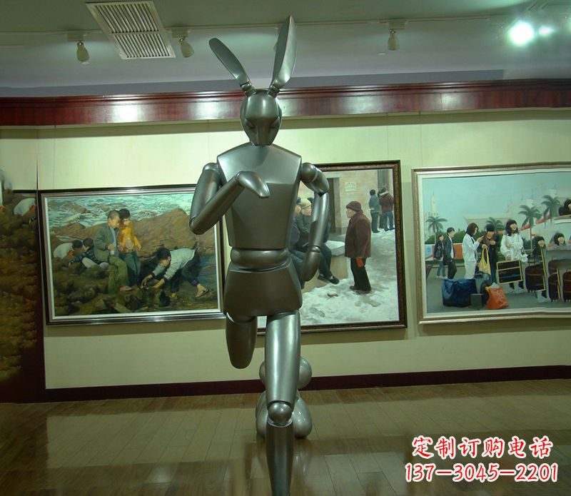 贵阳新颖可爱的“跳跃兔子雕塑”
