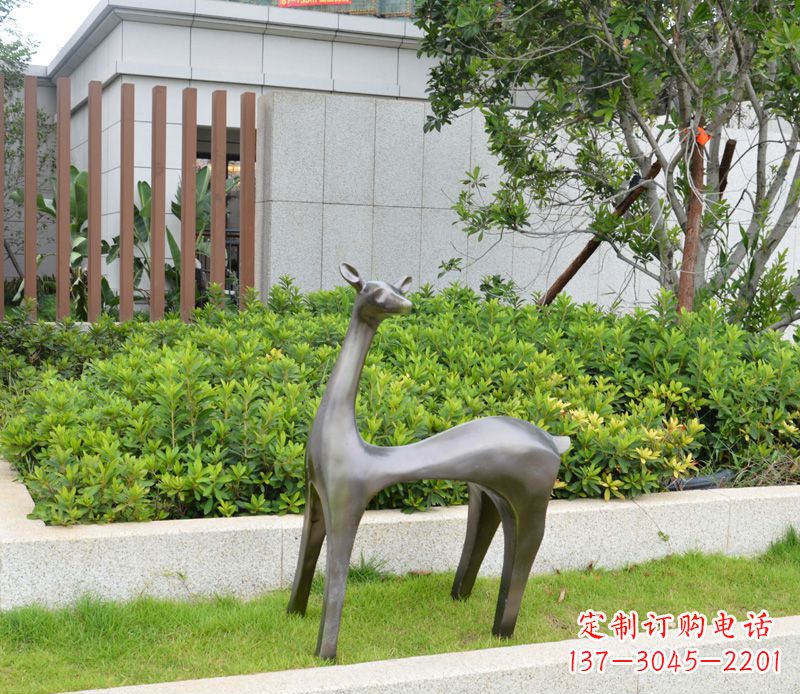 贵阳别墅抽象小鹿铜雕 