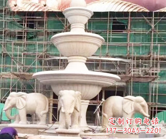贵阳别墅景观大象喷泉石雕