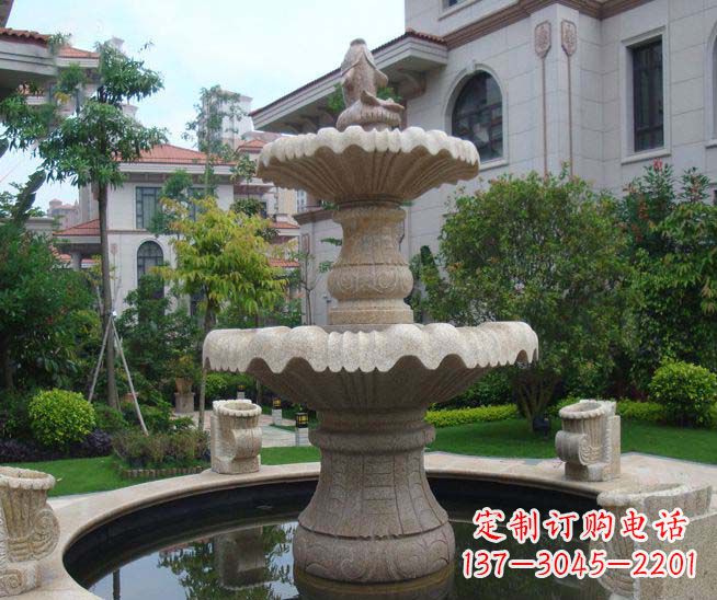 贵阳别墅景观石雕多层喷泉雕塑