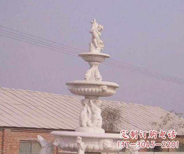 贵阳别墅景观天使喷泉石雕 (2)
