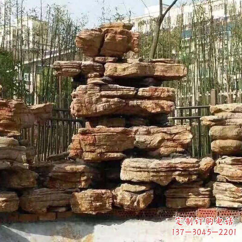 贵阳别墅庭院千层石奇石假山