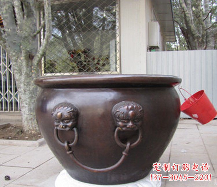 贵阳招财进宝水缸铜雕塑摆件