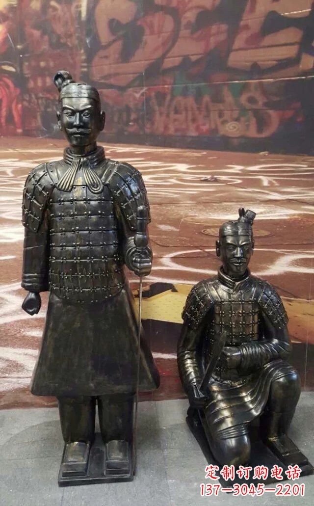 贵阳兵马俑玻璃钢仿铜人物雕塑