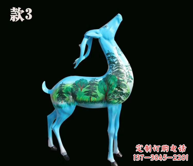 贵阳玻璃钢彩绘艺术小鹿雕塑精美的艺术品