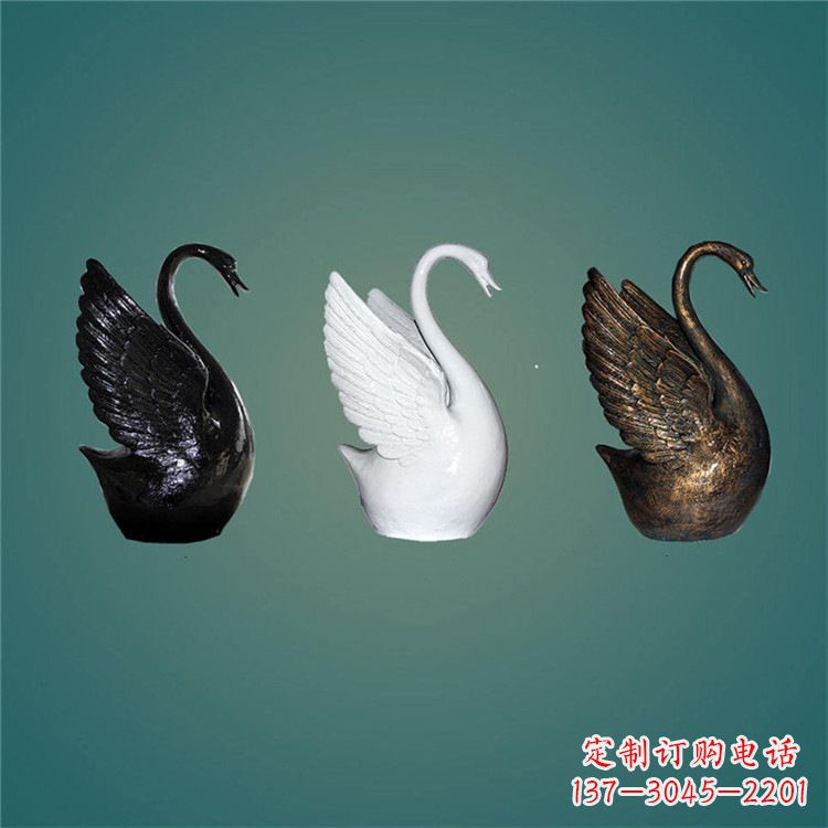 贵阳玻璃钢抽象天鹅雕塑-水景水池可喷水动物雕塑摆件