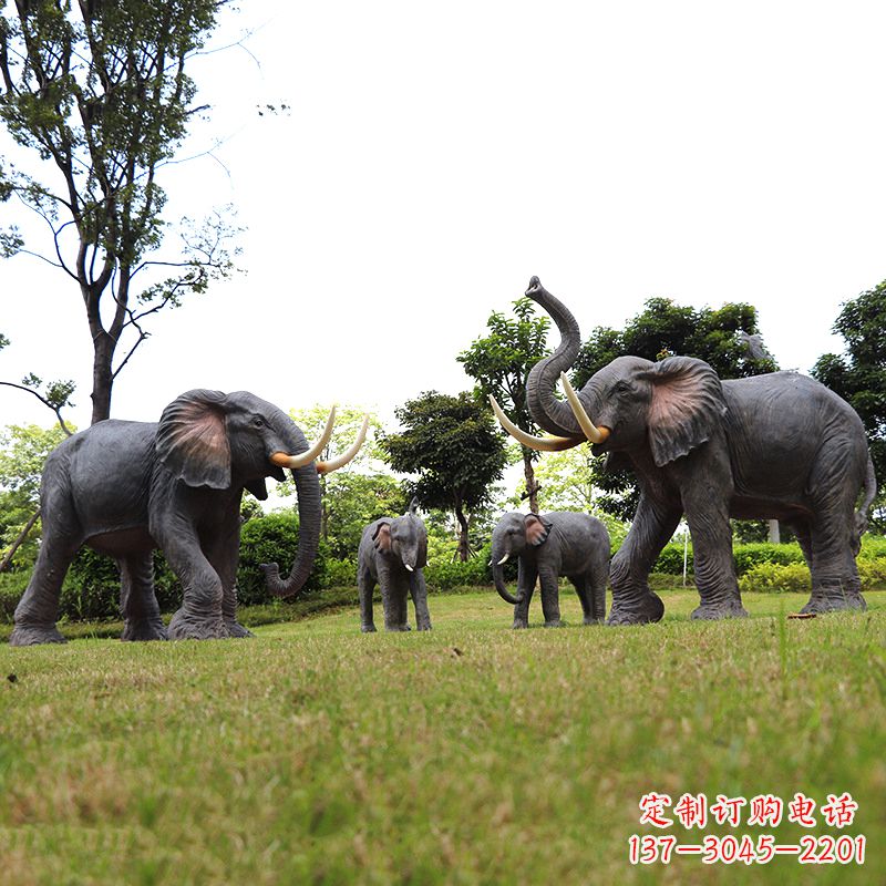 贵阳玻璃钢大象雕塑传承古老文化,点缀园林景观