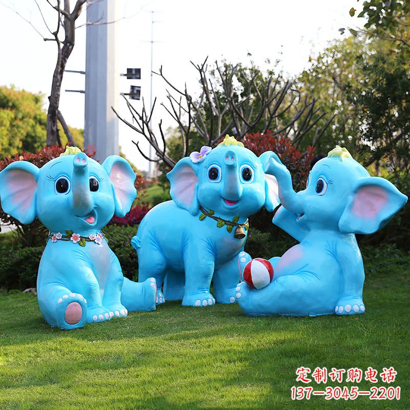 贵阳玻璃钢大象雕塑精美的艺术品