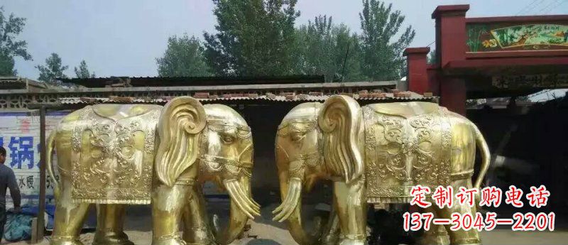贵阳玻璃钢大象雕塑仿铜雕塑的精美之作