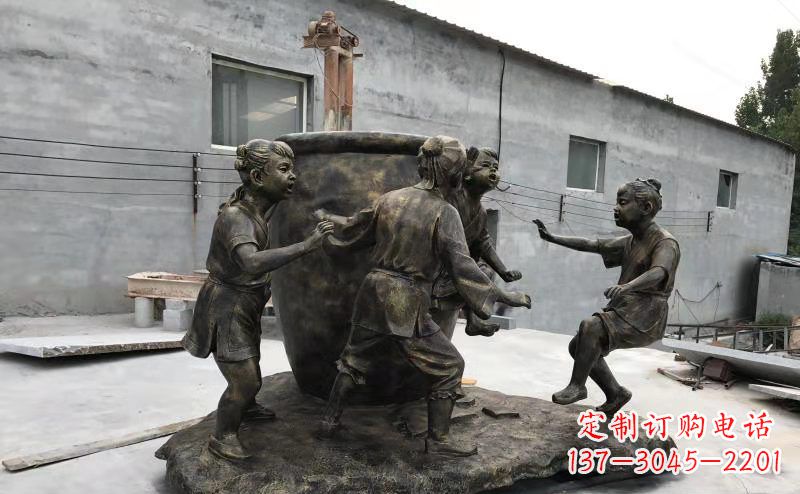 贵阳司马光玻璃钢仿铜古代寓言故事雕塑