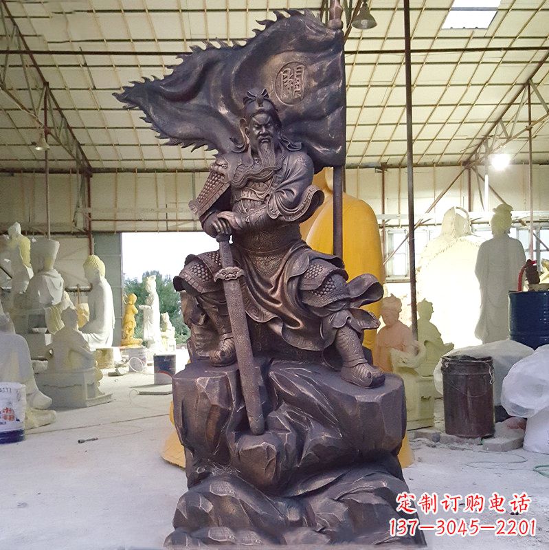 贵阳玻璃钢仿铜关公雕塑传承中国传统文化
