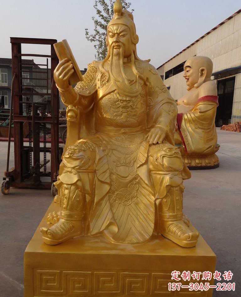 贵阳玻璃钢仿铜关公雕塑——传承春秋精神