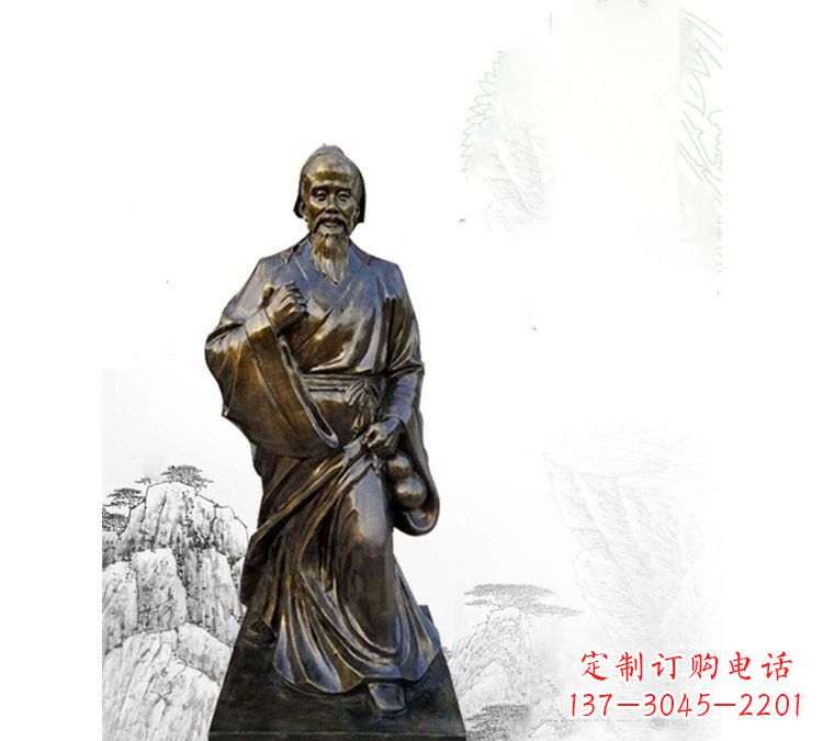 贵阳玻璃钢仿铜华佗雕塑