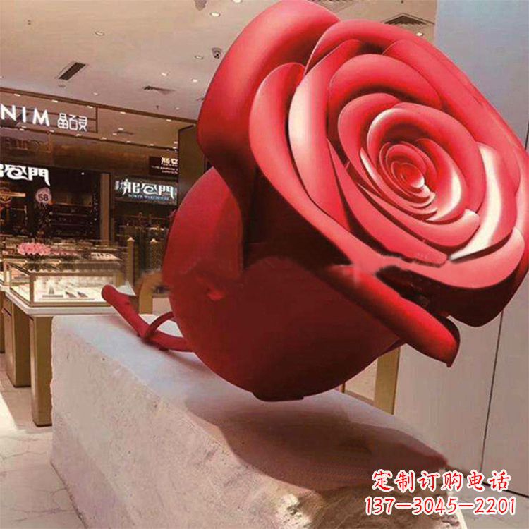 贵阳玻璃钢玫瑰花雕塑