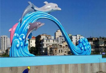 贵阳玻璃钢大型海豚雕塑游泳馆游乐场的精彩缤纷