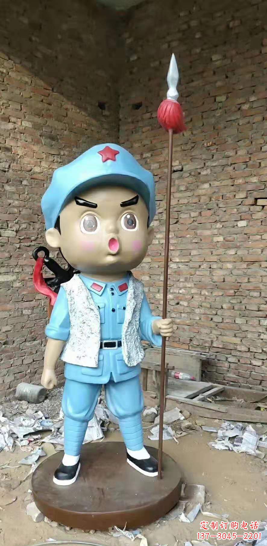 贵阳玻璃钢小红军雕塑广场人物雕塑户外摆件
