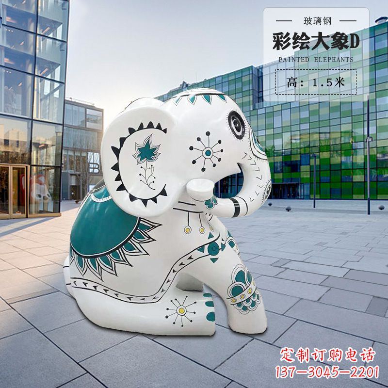 贵阳玻璃钢小象雕塑精致而可爱
