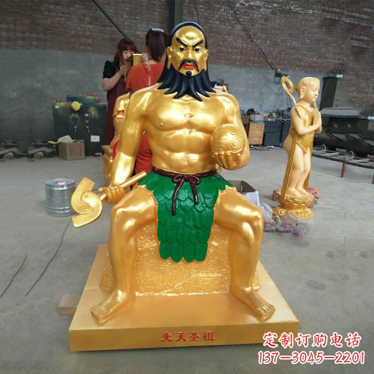 贵阳玻璃钢炎帝神农氏彩绘神像
