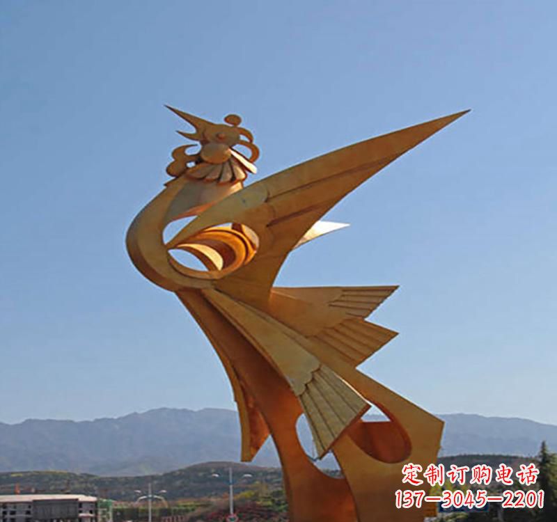 贵阳不锈钢凤凰雕塑传承瑞雪兆丰年