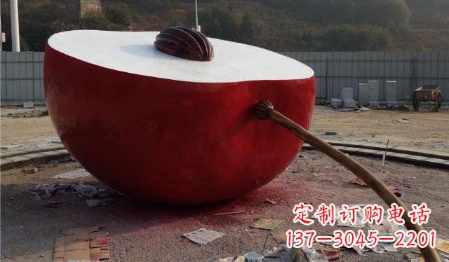 贵阳不锈钢半个苹果雕塑