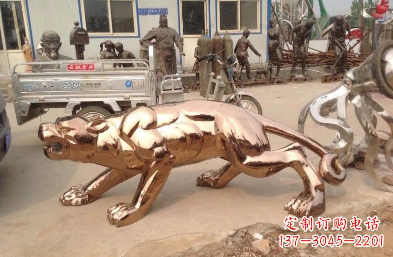 贵阳不锈钢豹子雕塑222