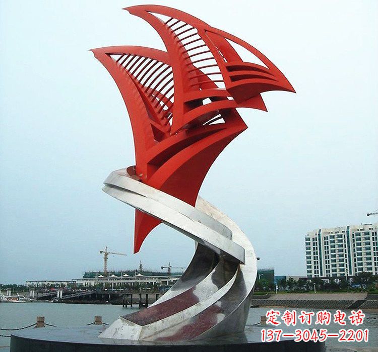 贵阳不锈钢彩色帆船雕塑