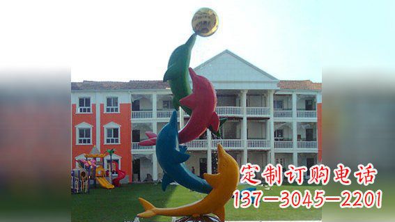 贵阳精美不锈钢海豚雕塑