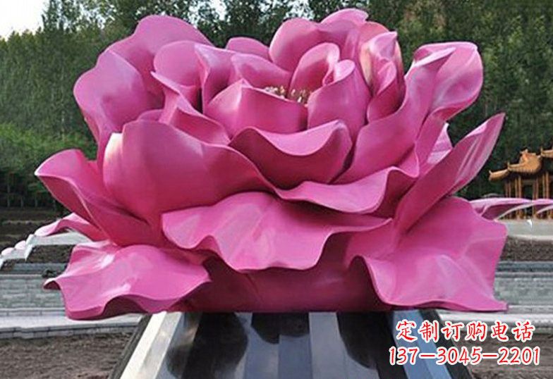 贵阳不锈钢彩色牡丹花雕塑美丽的艺术品