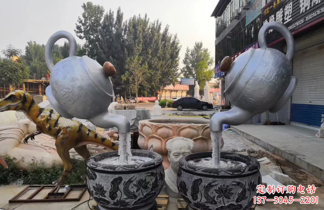 贵阳不锈钢茶壶喷泉雕塑精致而又高雅