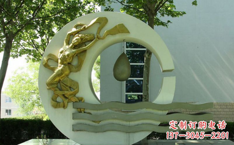 贵阳不锈钢嫦娥奔月景观雕塑