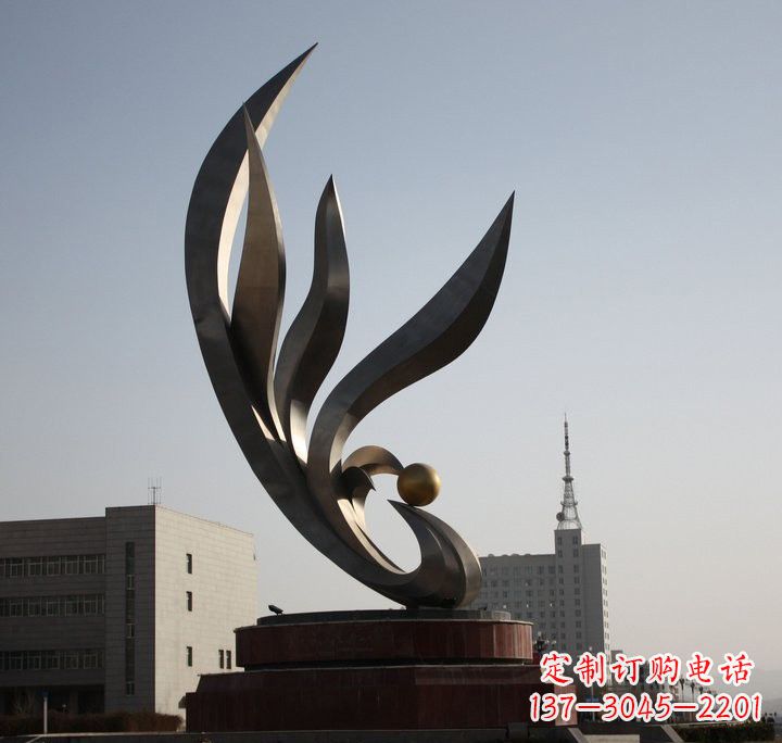 贵阳不锈钢城市抽象凤凰雕塑222