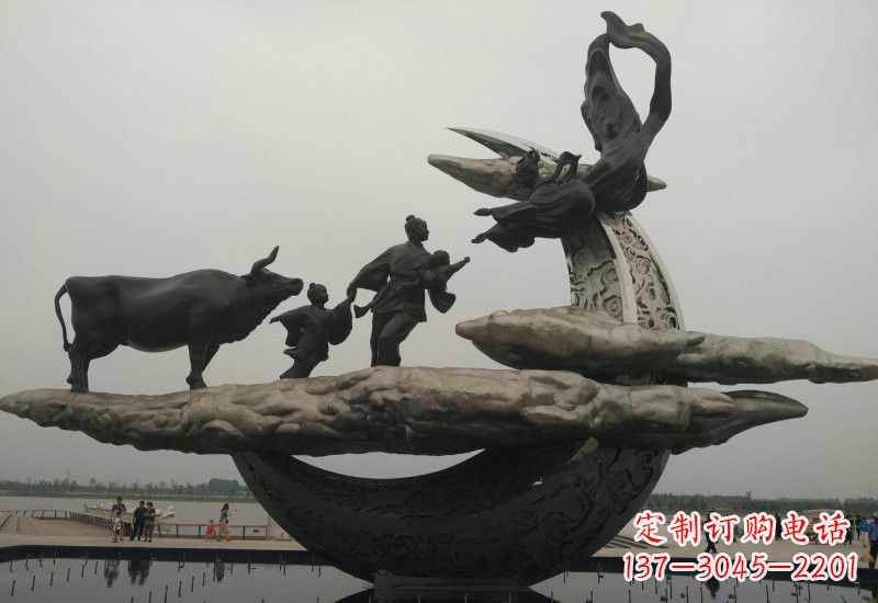 贵阳不锈钢牛郎织女雕塑传说中的爱情