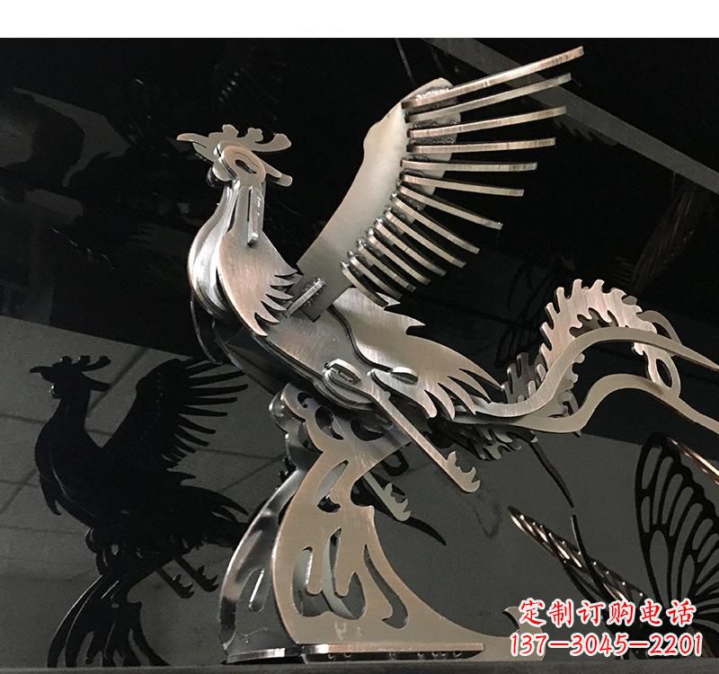 贵阳不锈钢凤凰雕塑精美的艺术品