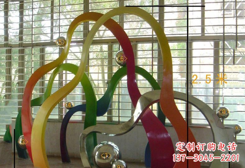 贵阳不锈钢抽象彩色假山雕塑