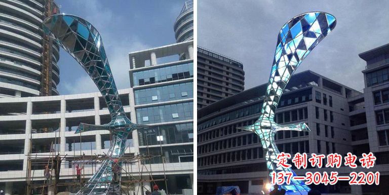 贵阳大雁景观雕塑——精美不锈钢艺术品