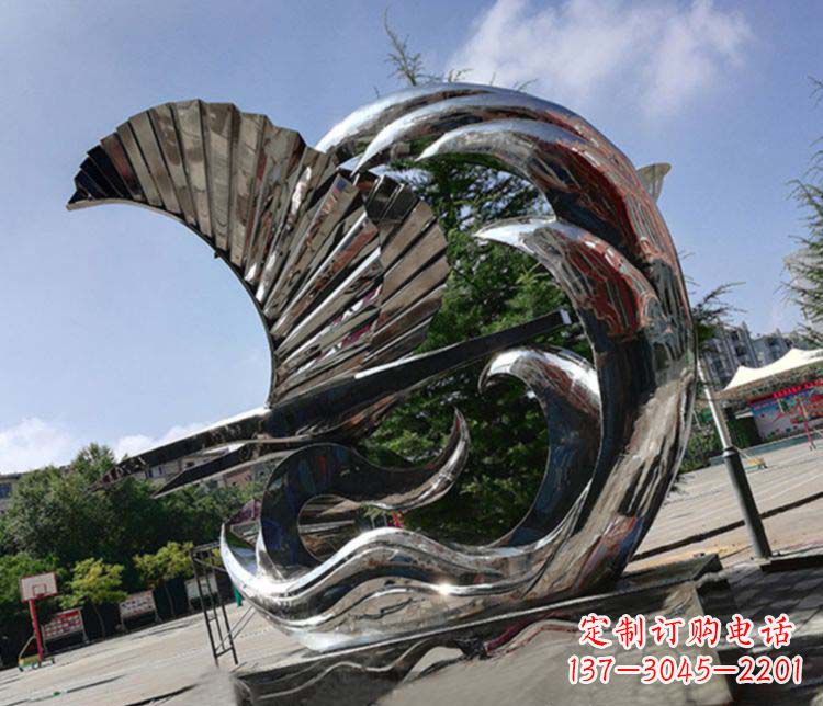 贵阳不锈钢帆船雕塑象征海上生活的艺术精品
