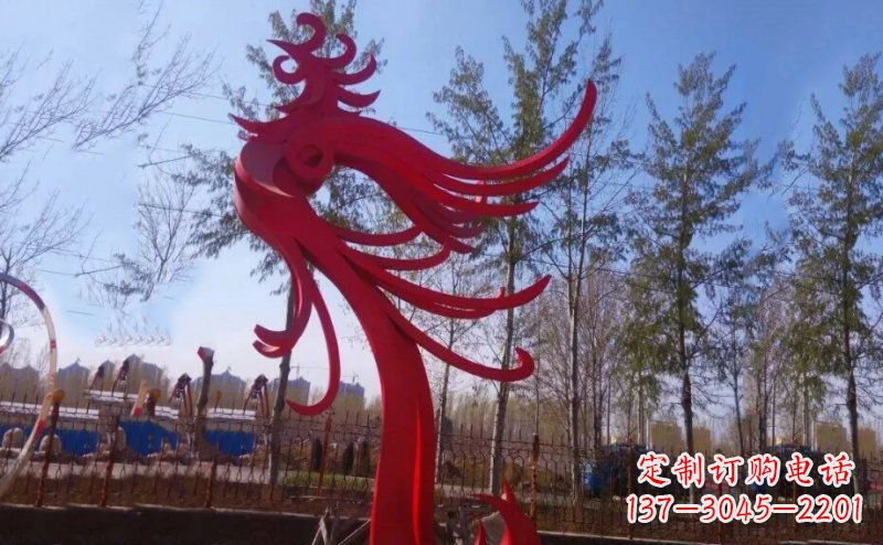 贵阳不锈钢凤凰雕塑——象征着美丽与力量