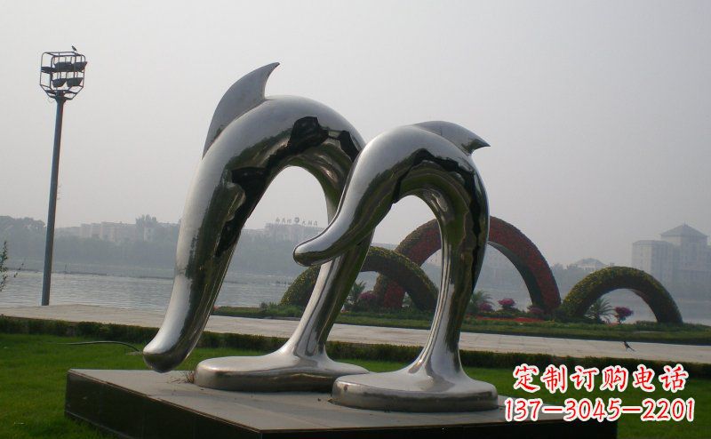 贵阳精美不锈钢海豚雕塑
