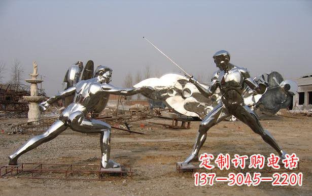 贵阳不锈钢抽象击剑运动员雕塑