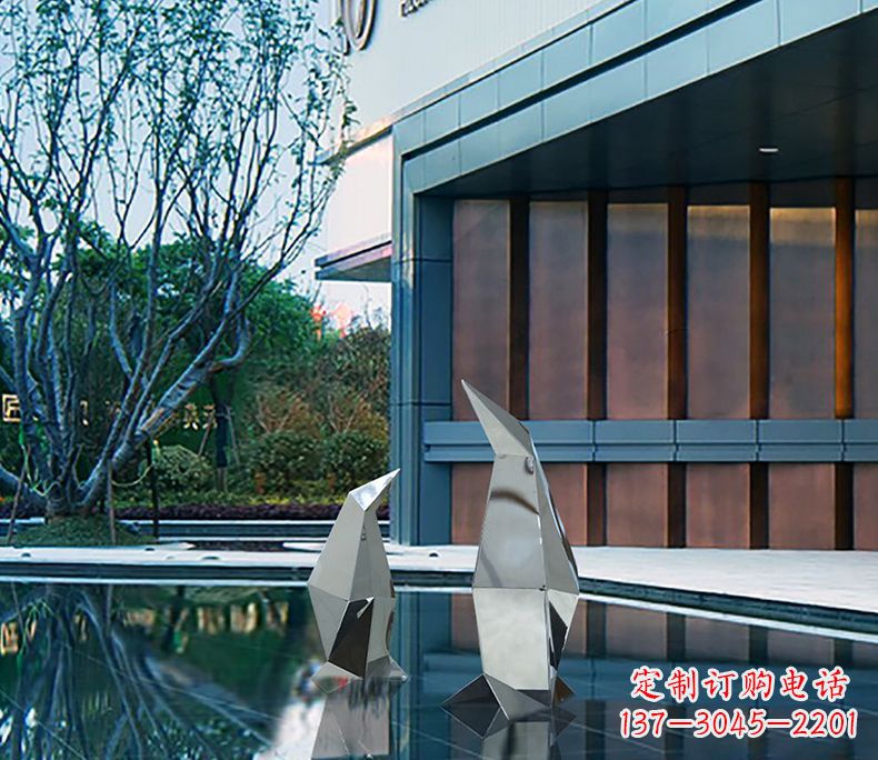 贵阳不锈钢企鹅雕塑一件来自大自然的艺术品