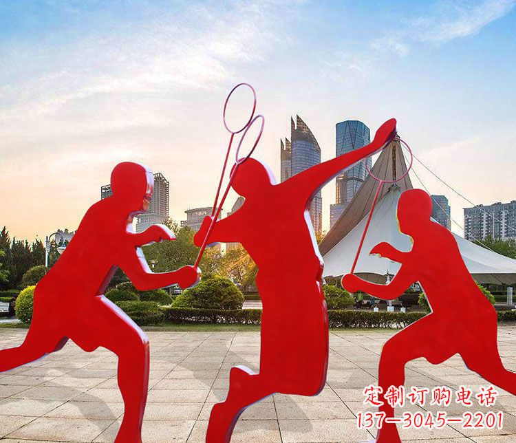 贵阳羽毛球雕塑以不锈钢为原料的精美艺术品