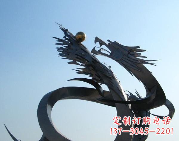 贵阳不锈钢龙雕塑精美雕刻，灵动灵气