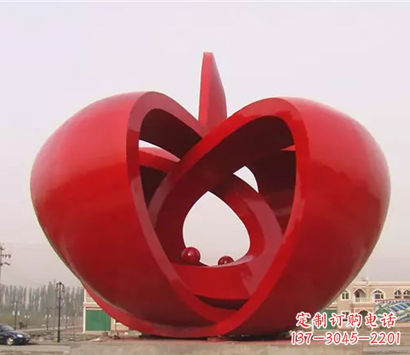 贵阳精致的不锈钢苹果雕塑