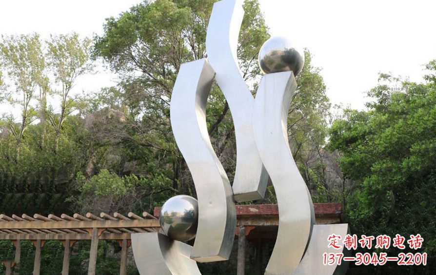 贵阳不锈钢抽象飘带小区景观雕塑