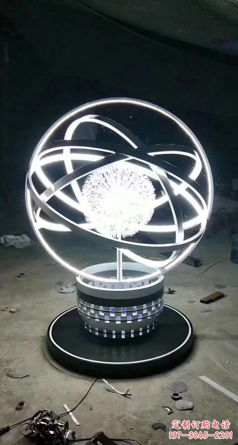 贵阳不锈钢蒲公英圆环雕塑艺术之美